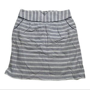 Anthropologie Edme & Esyllte Gingham Blue White Skirt Back zip Size 8